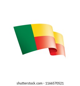 Benin flag, vector illustration on a white background