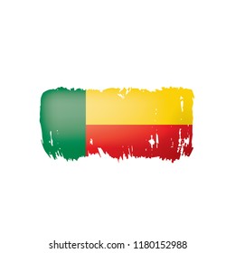 Benin flag, vector illustration on a white background