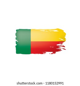 Benin flag, vector illustration on a white background