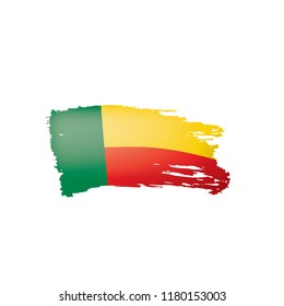 Benin flag, vector illustration on a white background