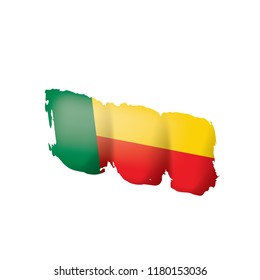 Benin flag, vector illustration on a white background