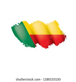 Benin flag, vector illustration on a white background