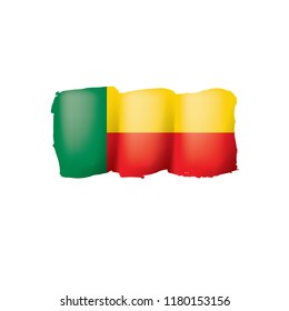 Benin flag, vector illustration on a white background