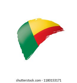 Benin flag, vector illustration on a white background
