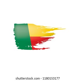 Benin flag, vector illustration on a white background