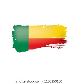 Benin flag, vector illustration on a white background