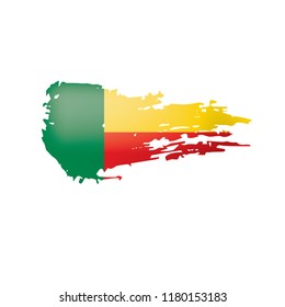 Benin flag, vector illustration on a white background