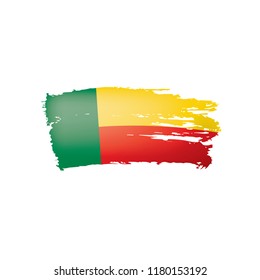 Benin flag, vector illustration on a white background