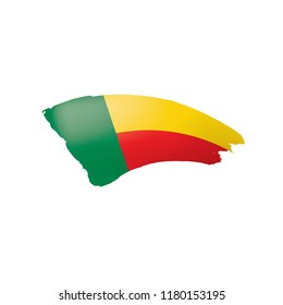 Benin flag, vector illustration on a white background