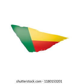 Benin flag, vector illustration on a white background