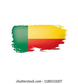 Benin flag, vector illustration on a white background