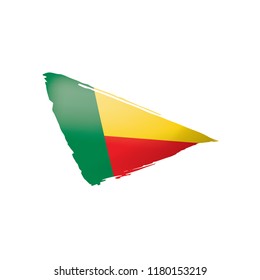 Benin flag, vector illustration on a white background