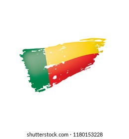 Benin flag, vector illustration on a white background