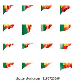 Benin flag, vector illustration on a white background