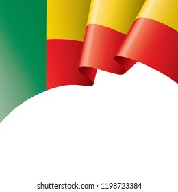 Benin flag, vector illustration on a white background