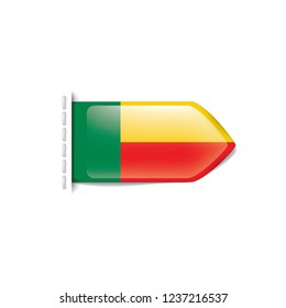 Benin flag, vector illustration on a white background