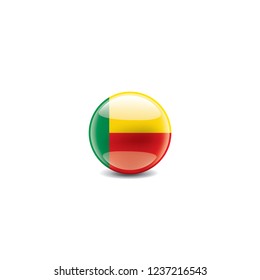 Benin flag, vector illustration on a white background