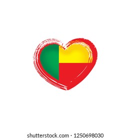 Benin flag, vector illustration on a white background