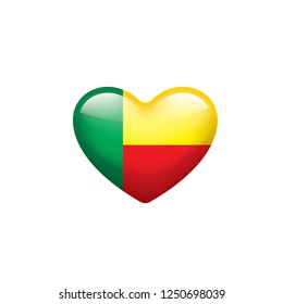 Benin flag, vector illustration on a white background