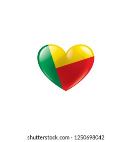 Benin flag, vector illustration on a white background