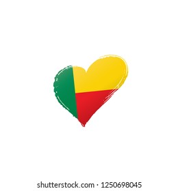 Benin flag, vector illustration on a white background
