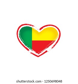 Benin flag, vector illustration on a white background