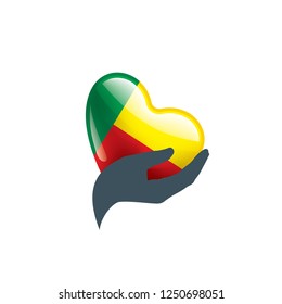Benin flag, vector illustration on a white background