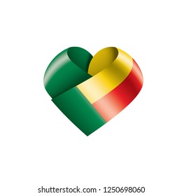 Benin flag, vector illustration on a white background