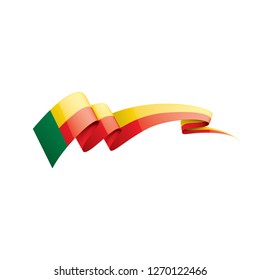 Benin flag, vector illustration on a white background
