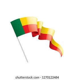 Benin flag, vector illustration on a white background