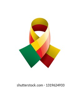 Benin flag, vector illustration on a white background