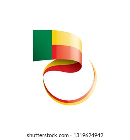 Benin flag, vector illustration on a white background