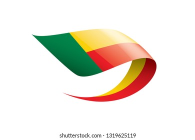 Benin flag, vector illustration on a white background