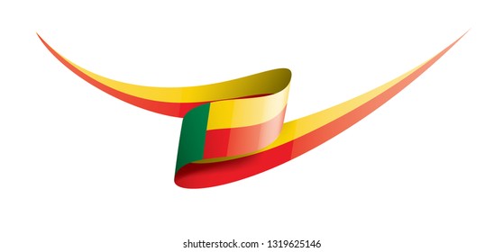 Benin flag, vector illustration on a white background