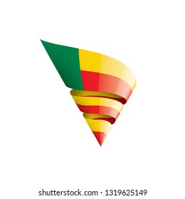 Benin flag, vector illustration on a white background