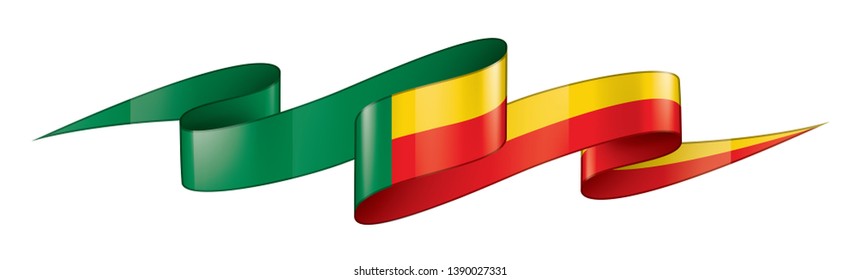 Benin flag, vector illustration on a white background