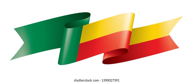Benin flag, vector illustration on a white background