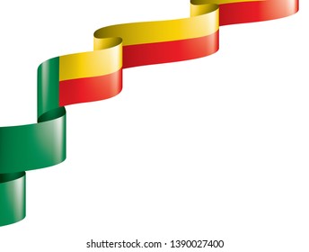 Benin flag, vector illustration on a white background