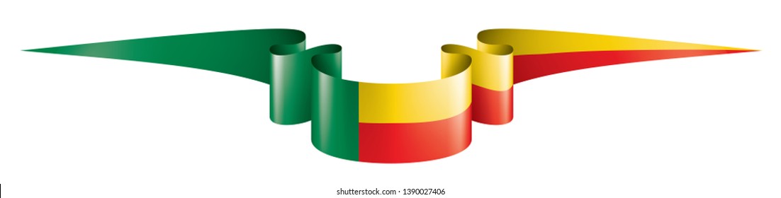 Benin flag, vector illustration on a white background