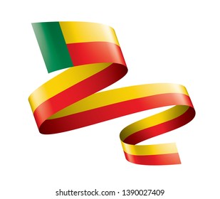 Benin flag, vector illustration on a white background
