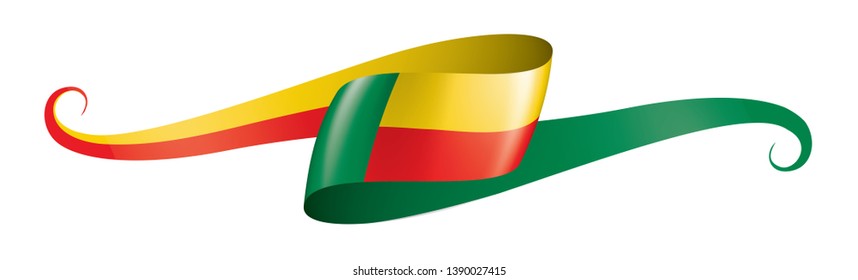 Benin flag, vector illustration on a white background