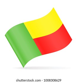 Benin Flag Vector Waving Icon - Illustration