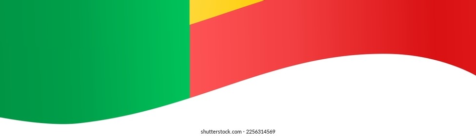 Benin-Flaggenwelle einzeln auf rosafarbenem oder transparentem Hintergrund