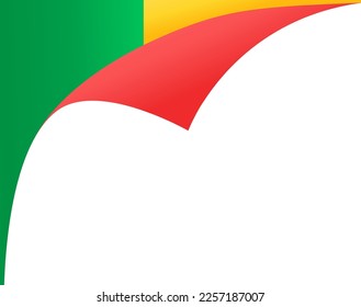 Benin  flag wave  isolated  on png or transparent background