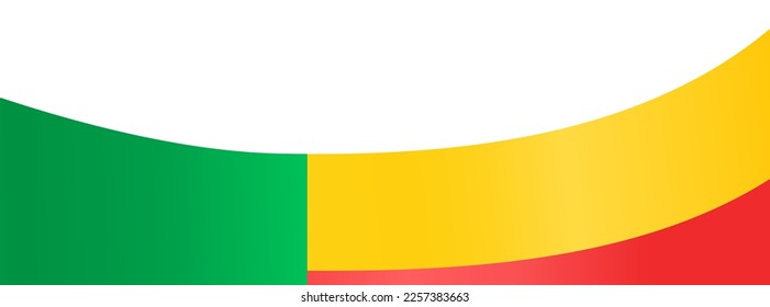 Benin  flag wave  isolated  on png or transparent background