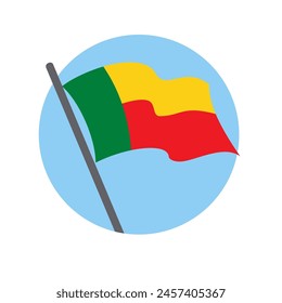 Benin Flagge winkend. Vektorgrafik Bild