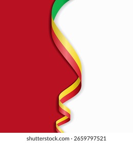 Diseño de fondo abstracto ondulado de la bandera de Benín. Ilustración vectorial.
