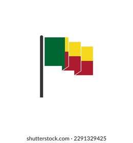 Benin flags icon set, Benin independence day icon set vector sign symbol