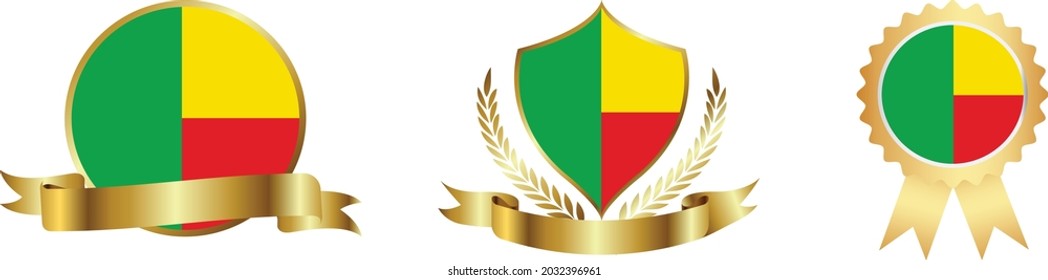 banderas benin. Mapa de símbolos de países