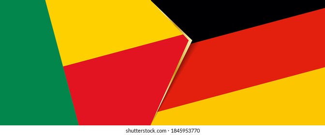 Benin and Germany flags, two vector flags symbol of relationship or confrontation.